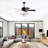52'' Crystal Shade Ceiling Fan Lamp ,3 Speed ,4 Timing , 5 Reversible Blades Crystal Ceiling Fan ,5PCS*E12  (NO Include Bulb) --  Hand Pull Chain