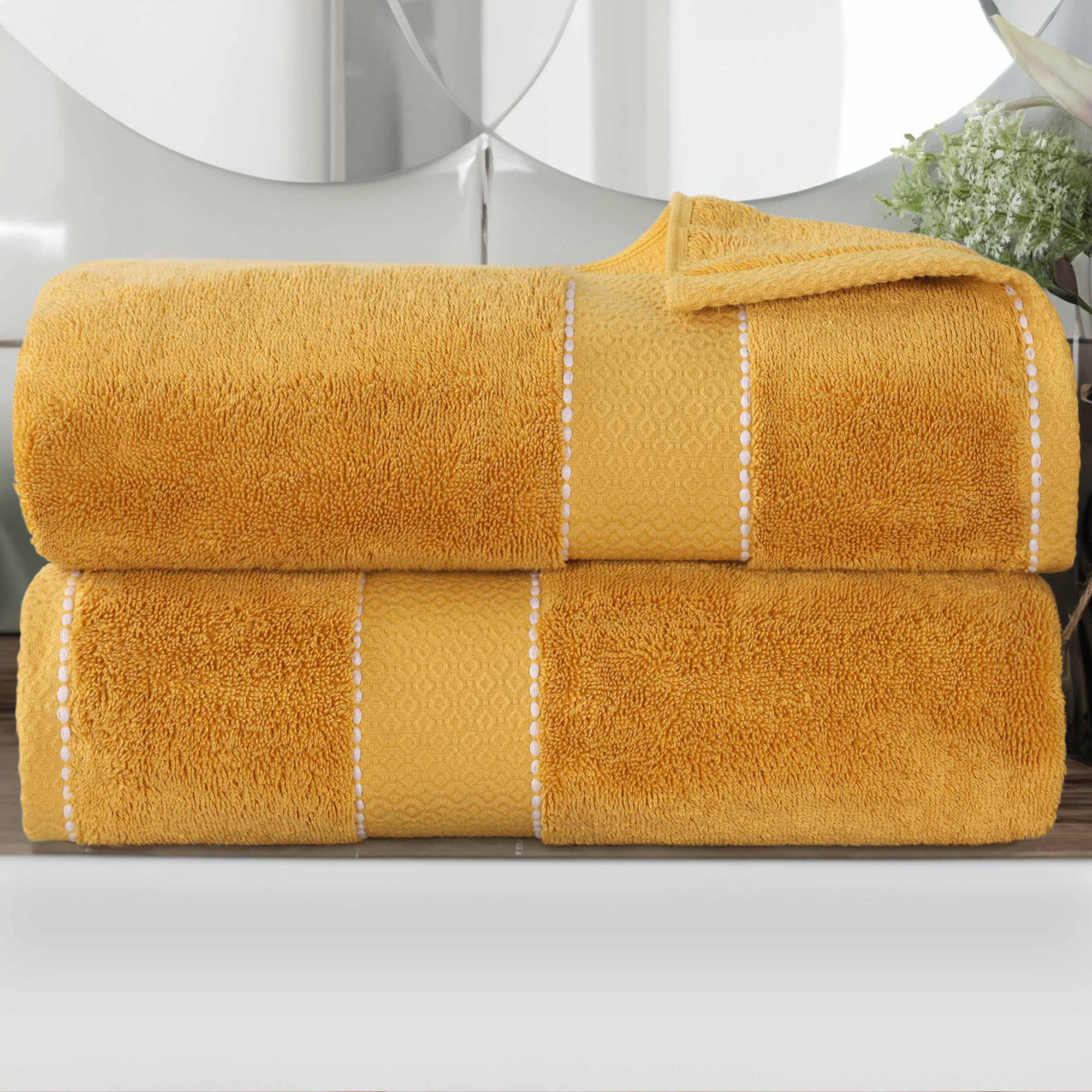 Abrianna Egyptian Giza Cotton Bath Sheet, Gold