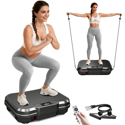 Vibration Plate Exercise Machine, Lymphatic Drainage Machine, Body Workout Vibration Platform with 330lbs Capacity, Black