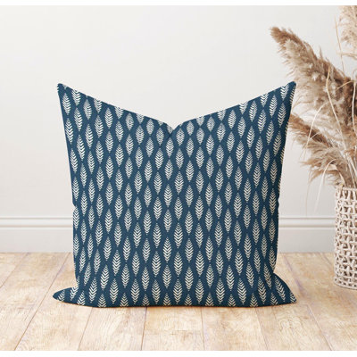 Housse de coussin d'extérieur à imprimé géométrique bleu marine