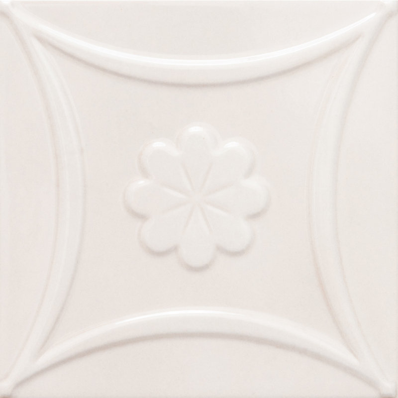 Coat of Arms 6" x 6" Ceramic Patterned Tile, White