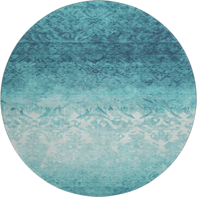 Premium Machine Washable Millbrook AMF1959 Damask Rug, Round 8'