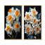 Jonquilles blanches et orange Bloossom - ensemble de 2 décorations murales jonquilles-152997253-152997248