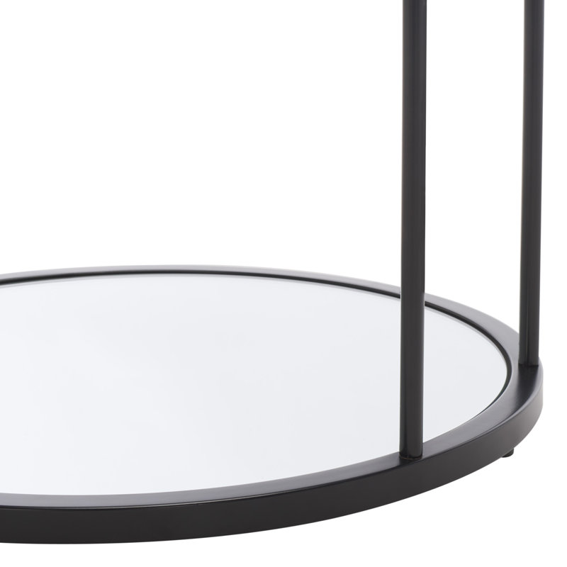 Glass Top End Table, Black