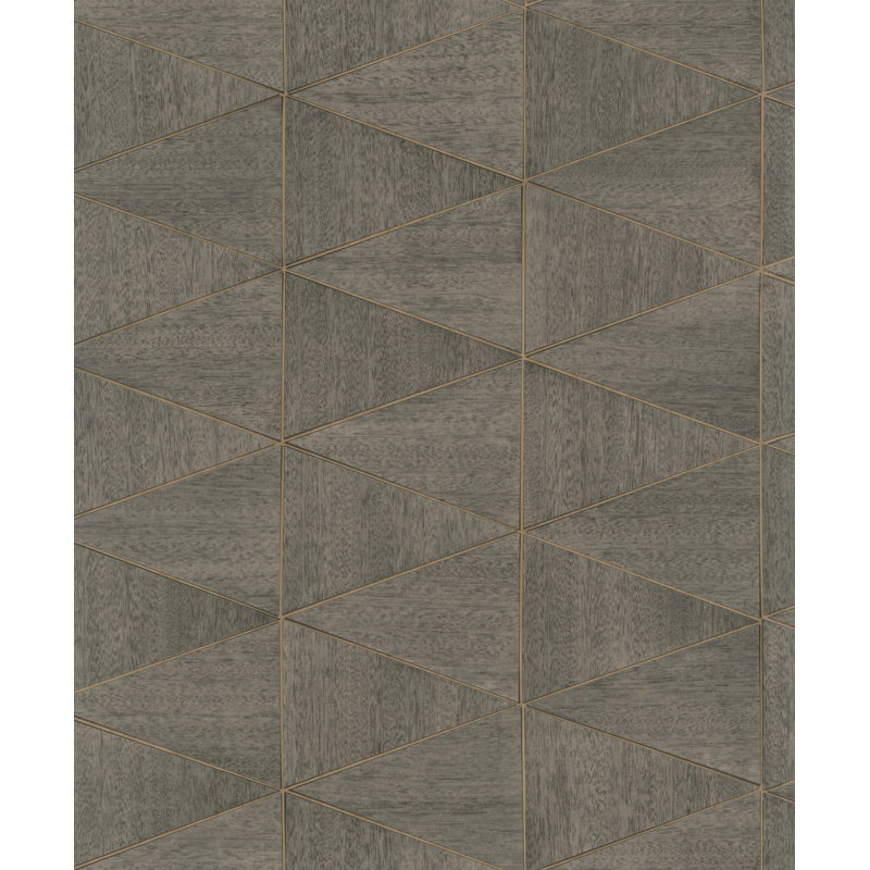 Rouleau de papier peint triangulaire Woods and Wicker Collection, Marron foncé
