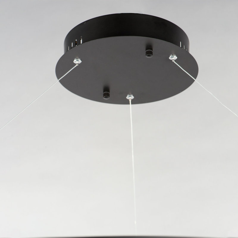 Luminaire suspendu à 1 lumière DEL en forme de roue de moulin Mills, H 1,25 po x l 23,5 po x P 23,5 po, Noir