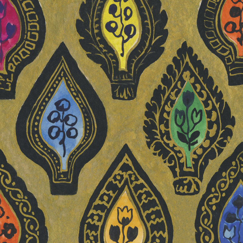 Rouleau de papier peint lisse L 26,25 pi x l 27,56 po Gold Leaf, Or