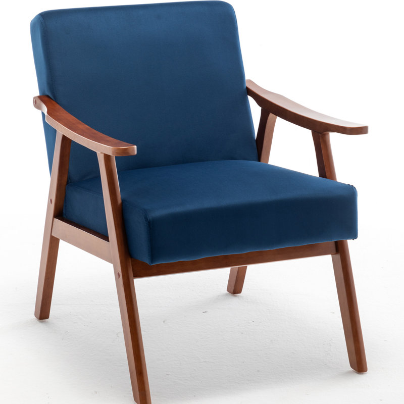 Fauteuil l 26,37 po Jamesina, fauteuil d'appoint, fauteuil rembourré, fauteuil d'appoint moderne, Bleu très foncé