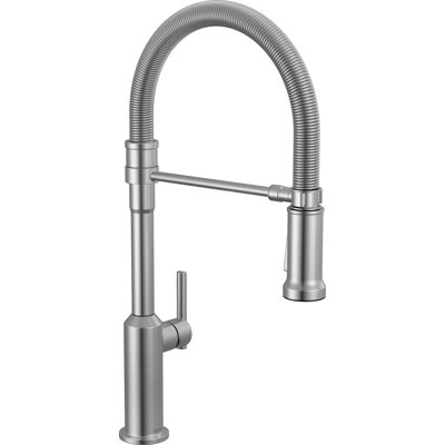 Single Handle Pull-Down Kitchen Faucet With Spring Spout
