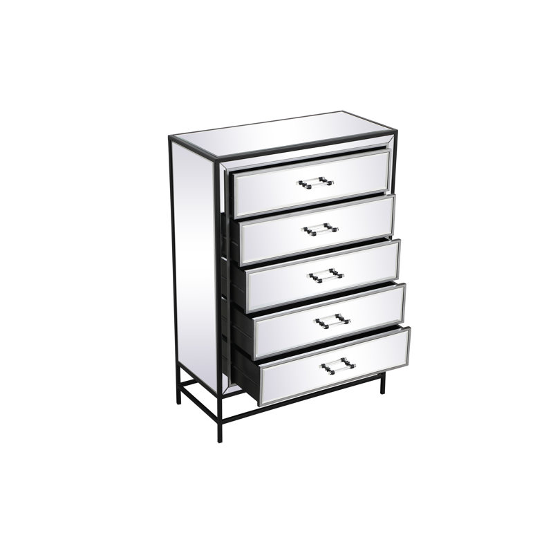 Stinchcomb 5-Drawer Mirrored Accent Chest