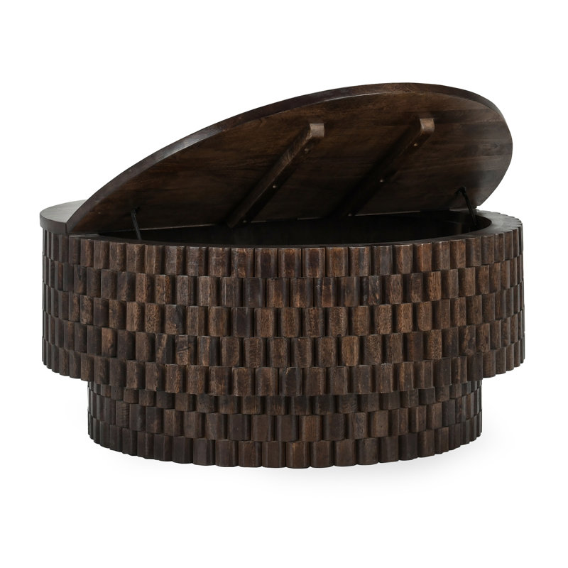 Norwood 40" Round Coffee Table, Dark Brown