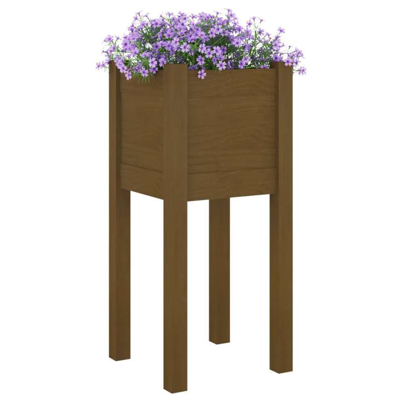 Alastar Wood Elevated Planter, 70cm H x 31cm W x 31cm D, Brown