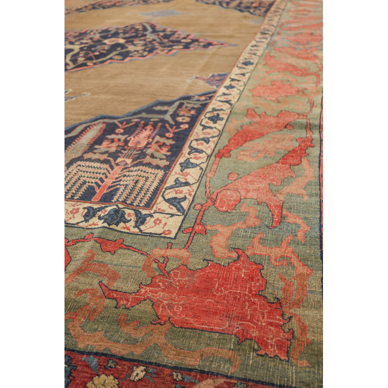 Antique Bijar Wool On Wool 9Ft6inx15ft9in Camel