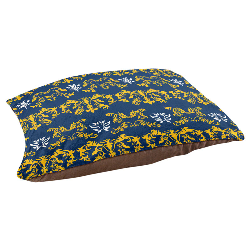 Lit pour chat Houston Houston, Taille grande - L 42 po x l 52, Or / bleu marine / blanc / brun
