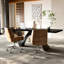 Bureau italien minimaliste de luxe léger en bois massif de 180 cm avec pieds incurvés en acier au carbone – Table à double usage pour écrire et manger-1151177766