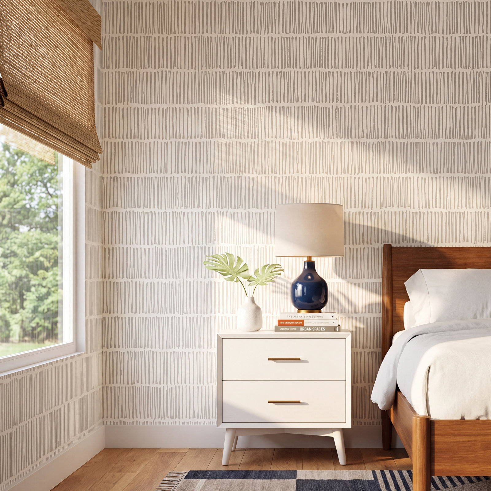 Williamsburg Striped Wallpaper, Gray