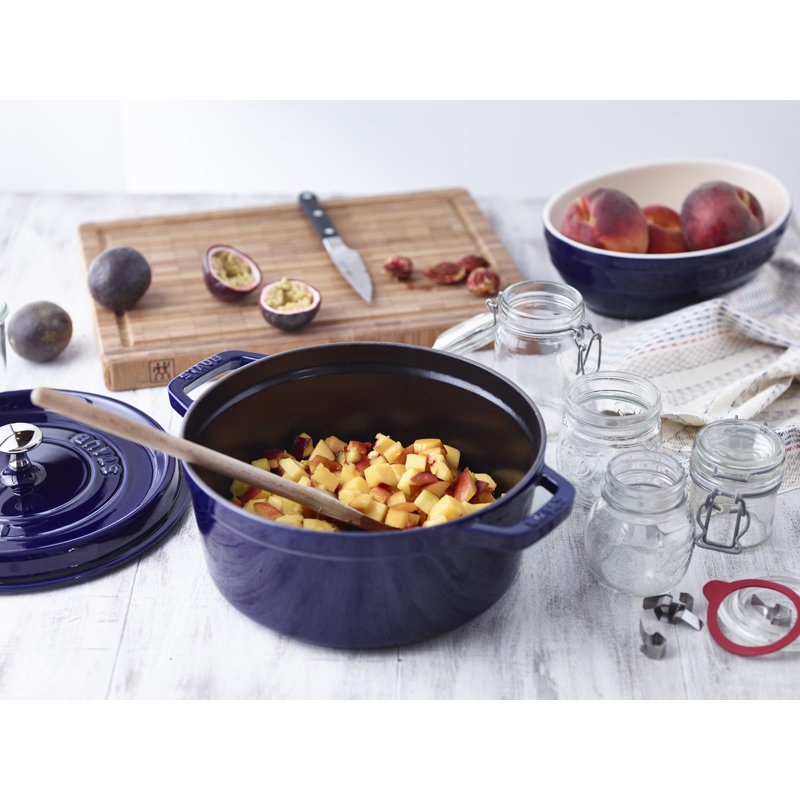 La Cocotte Cast Iron Round Cocotte, 4 quarts, Dark Blue