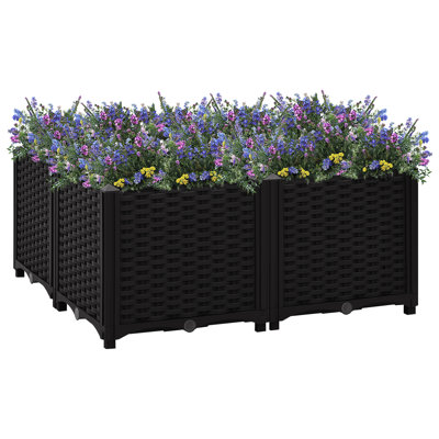 Tathan Raised Planter Box with Rattan