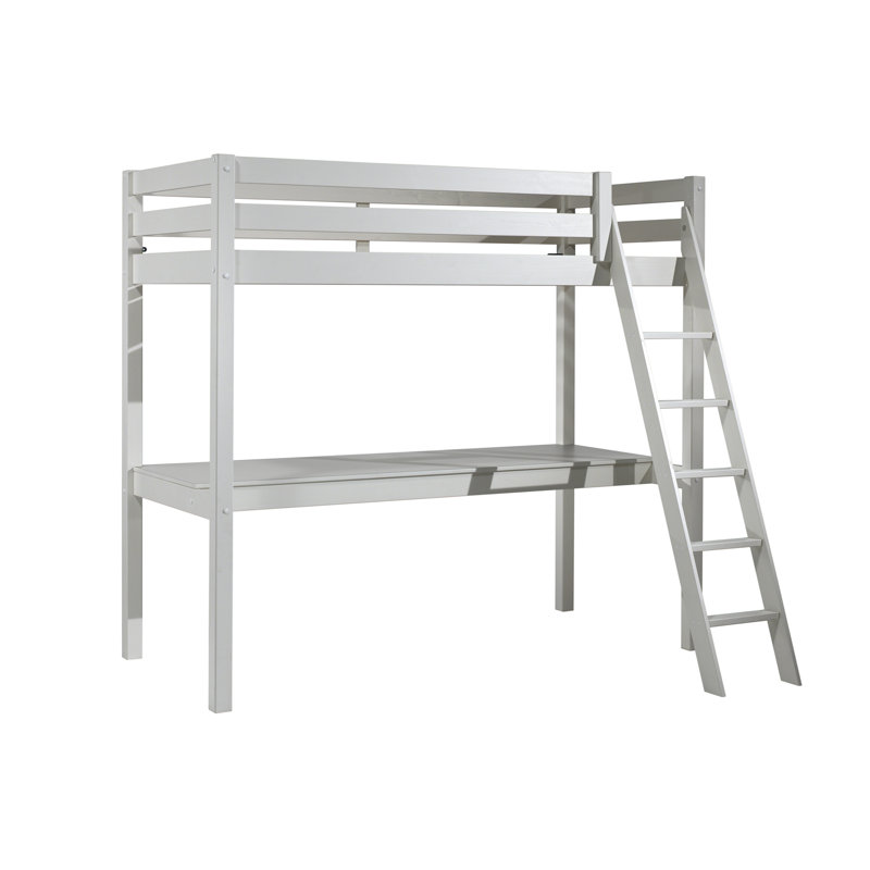 Pino European Single (90 x 200cm) Loft Bed, White