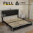 Upholstered Bed with Diamond Button, Modern Bed Frame with Galaxy Projector, No Box Spring Needed & Noise-Free Sturdy Wood Slats, PU-2101163939-2101163937