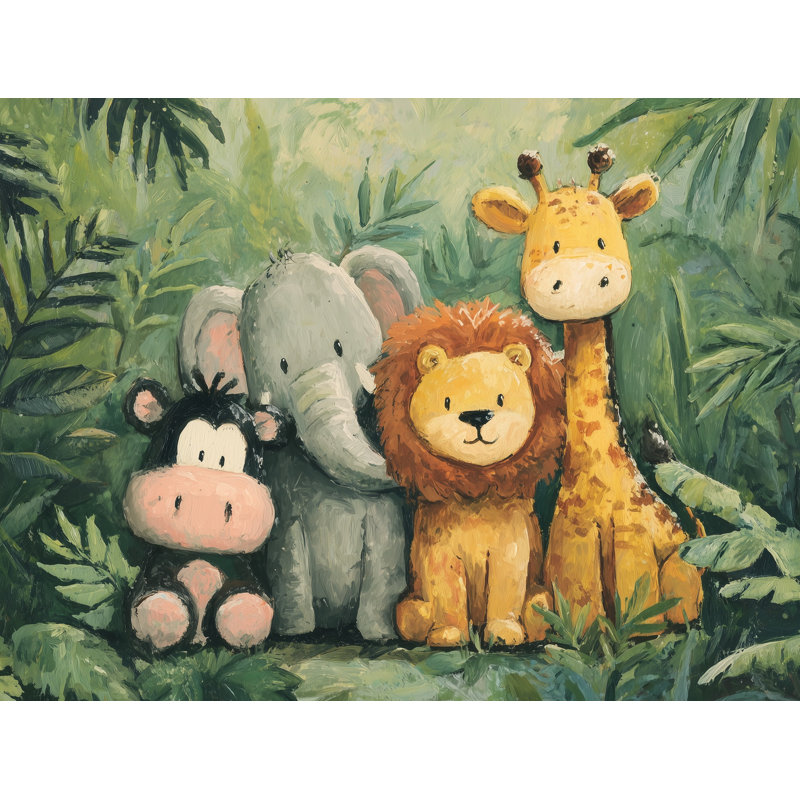 Papier peint animaux verts Jungle, Non tissé, 160 po x 108 po