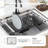 Expandable Over The Sink Dish Drying Rack With Utensil Holder | Space-Saving Kitchen Organizer For Small Spaces | Anti-Slip Handle & Stable Cup Support