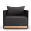 Fauteuil demi-tonneau en acier avec coussins amovibles l 34 po Fifer