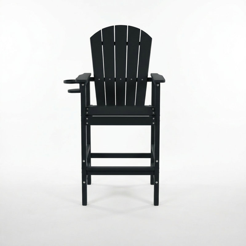Chaise de bar durable en PEHD Adirondack avec accoudoirs, style moderne pour l'extérieur