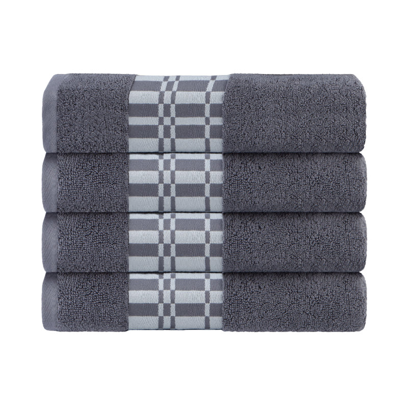 Ensemble de 4 serviettes de bain en coton Blue Nile Mills Cambrie, Gris