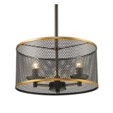Luminaire suspendu en maille métallique 3 lumières Virgil