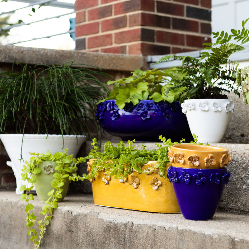 Rustic Garden Handmade Planter, 6.75" H x 9.5" W x 9.5" D
