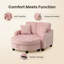 Canapé à deux places en chenille avec accoudoirs irréguliers, repose-pieds assorti avec rangement, comprend 2 coussins décoratifs pour le salon et la chambre à coucher-1813900017