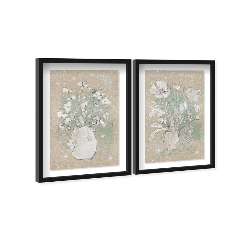 Spring Energy Set by Oliver Gal, 55.5" H x 37.5" W, Black Shadowbox