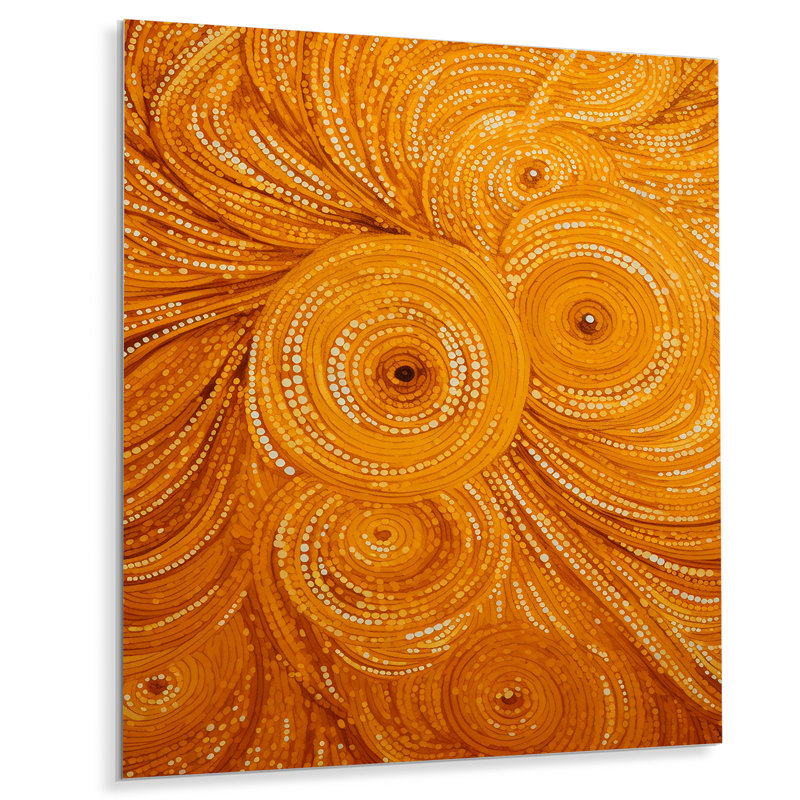 «Abstract Orange Swirl Collages III», art mural abstrait en métal, H 20 po x l 12 po x P 1 po
