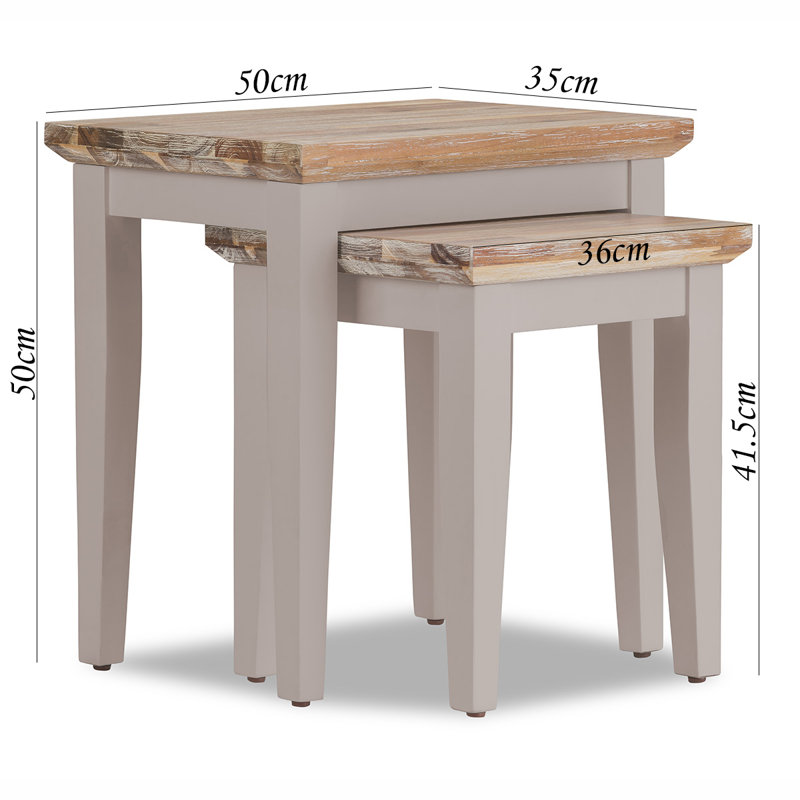 Doria Solid Wood Nesting Tables, Truffle