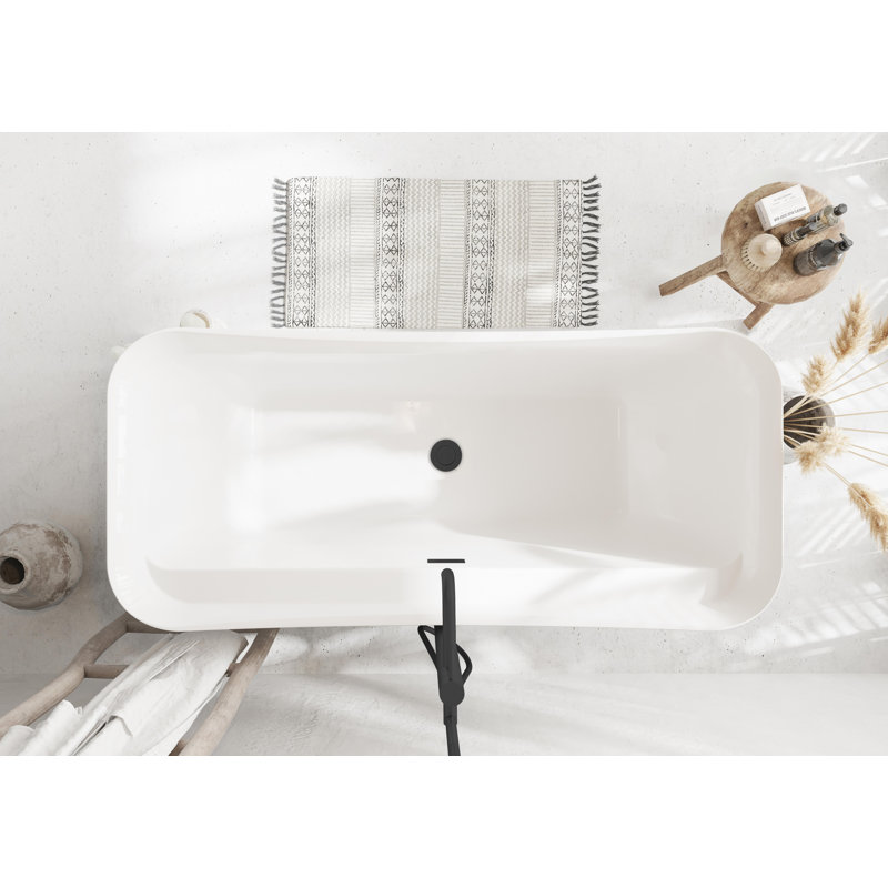 Dezra 66.94'' x 30.75'' Soaking Bathtub, Matte Black