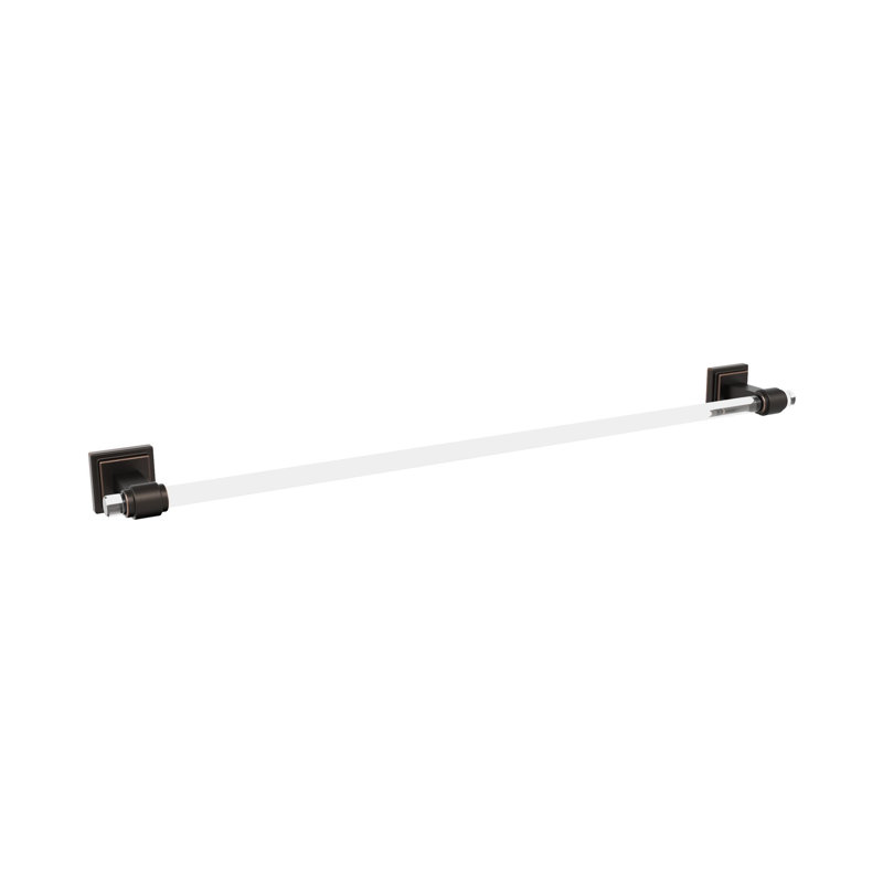 Barre à serviettes murale Glacio, Transparent / bronze huilé, H 0,63 po x L 26,25 po x P 3,06 po