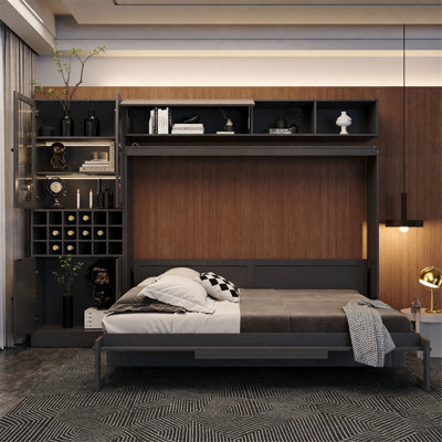 Murphy Bed, Wall Bed With Sofa, Shelves USB And Light
