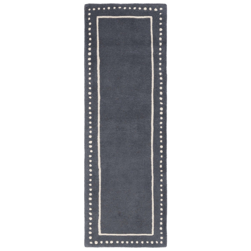 Tapis en laine touffeté à la main Cruz, Tapis de couloir 2 pi 3 po x 7 pi
