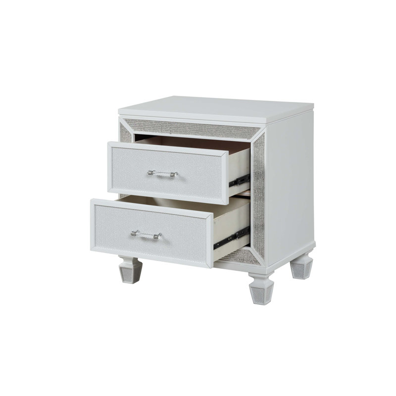 Table de chevet 2 tiroirs Crystal
