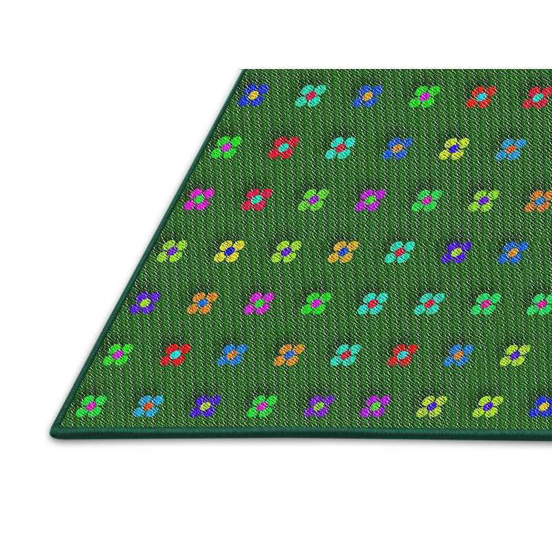 Tapis vert tissé à la machine, Rectangle 7 pi x 9 pi