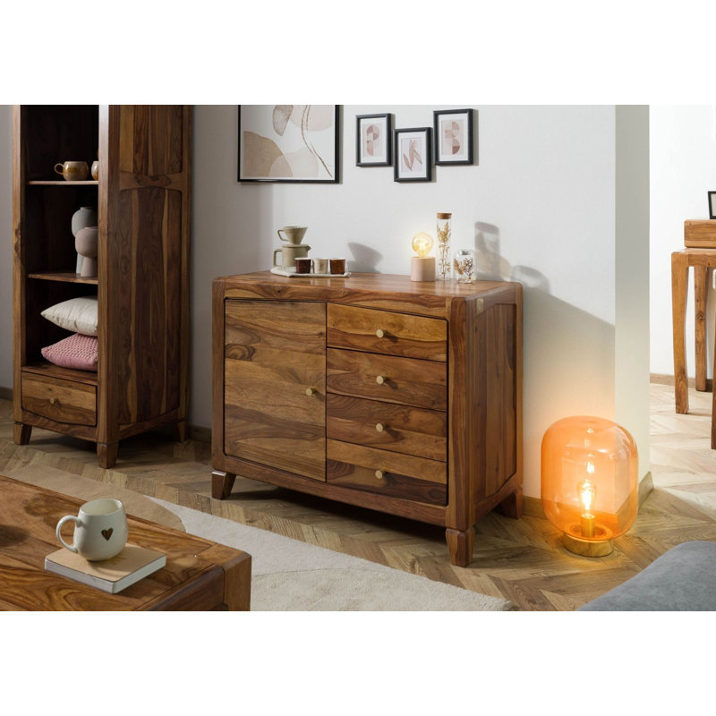 Ancona 4 - Drawer Chest of Drawers, Brown Lacquered