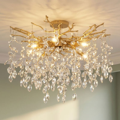 Isobel 8-Light Brushed Gold Semi-Flush Mount