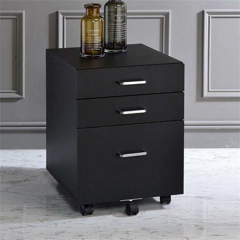 Rectangular Mobile Cabinet With 3 Drawers