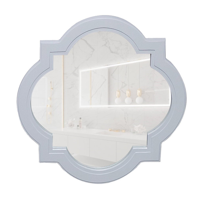 Cremeans Wood Flat Wall Mirror, White, 32" H x 32" W x 1" D