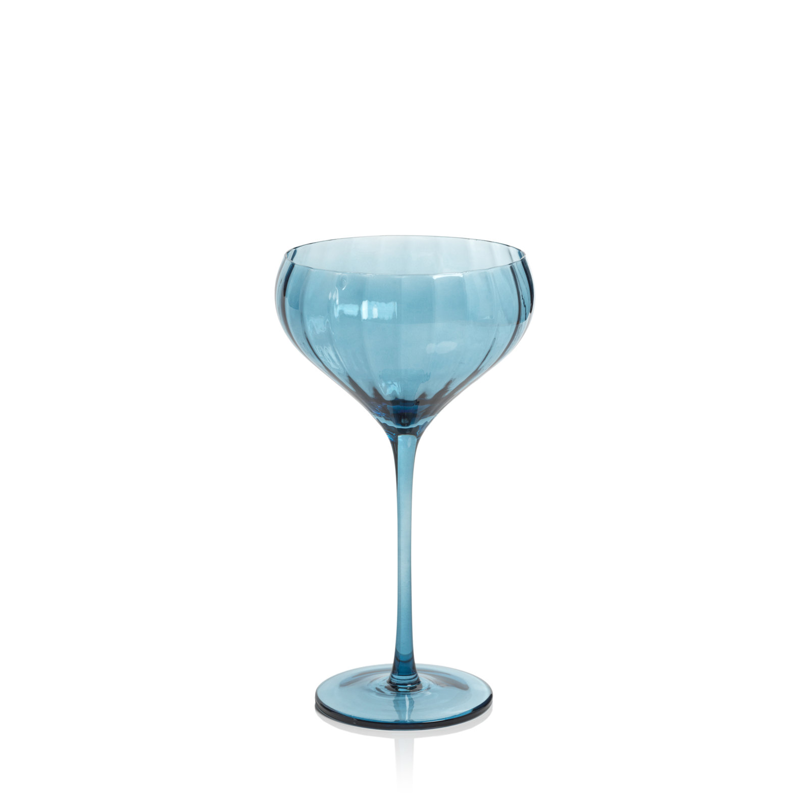 Boulder Optic Cocktail Glasses, Set of 4, Blue Azure