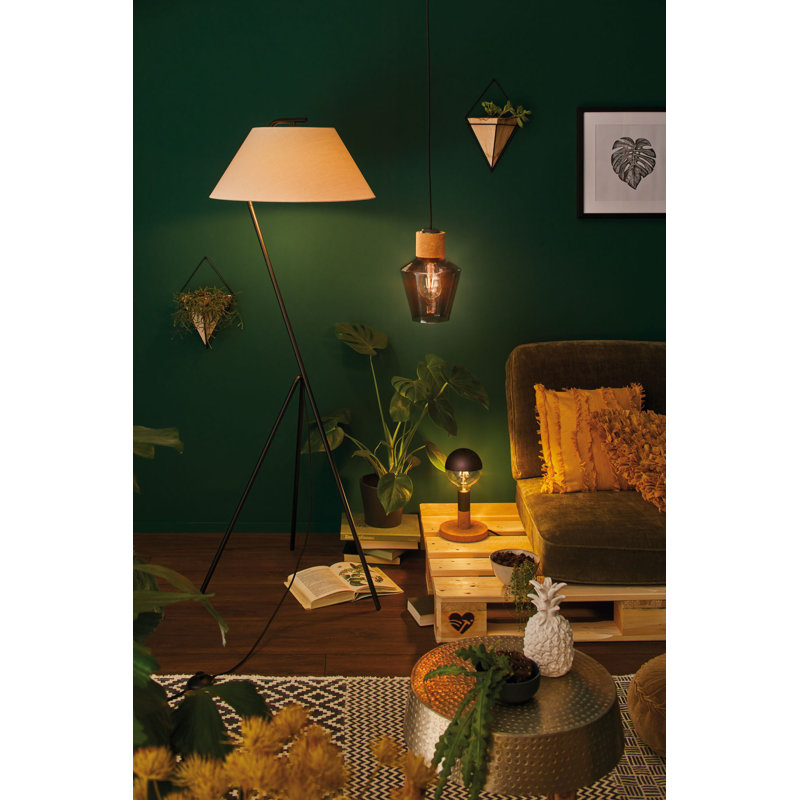 Tadashi 1 - Light Brown/Black Jar Pendant