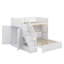 Lit simple superposé simple avec marches de rangement, garde-robe, ports USB et éclairage intégré-319897583