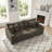 2 - Piece Upholstered Camel Chenille Modular Sectional Sofa with Armrests & Throw Pillows-718692609
