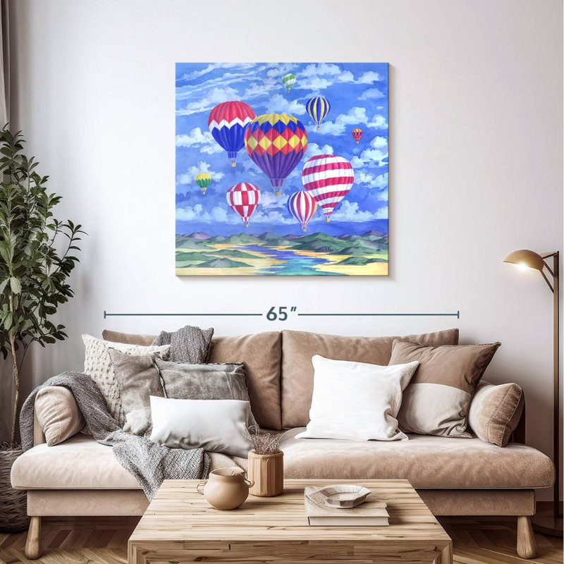 Ballons au-dessus de la rivière Mehar, H 39 po x l 39 po